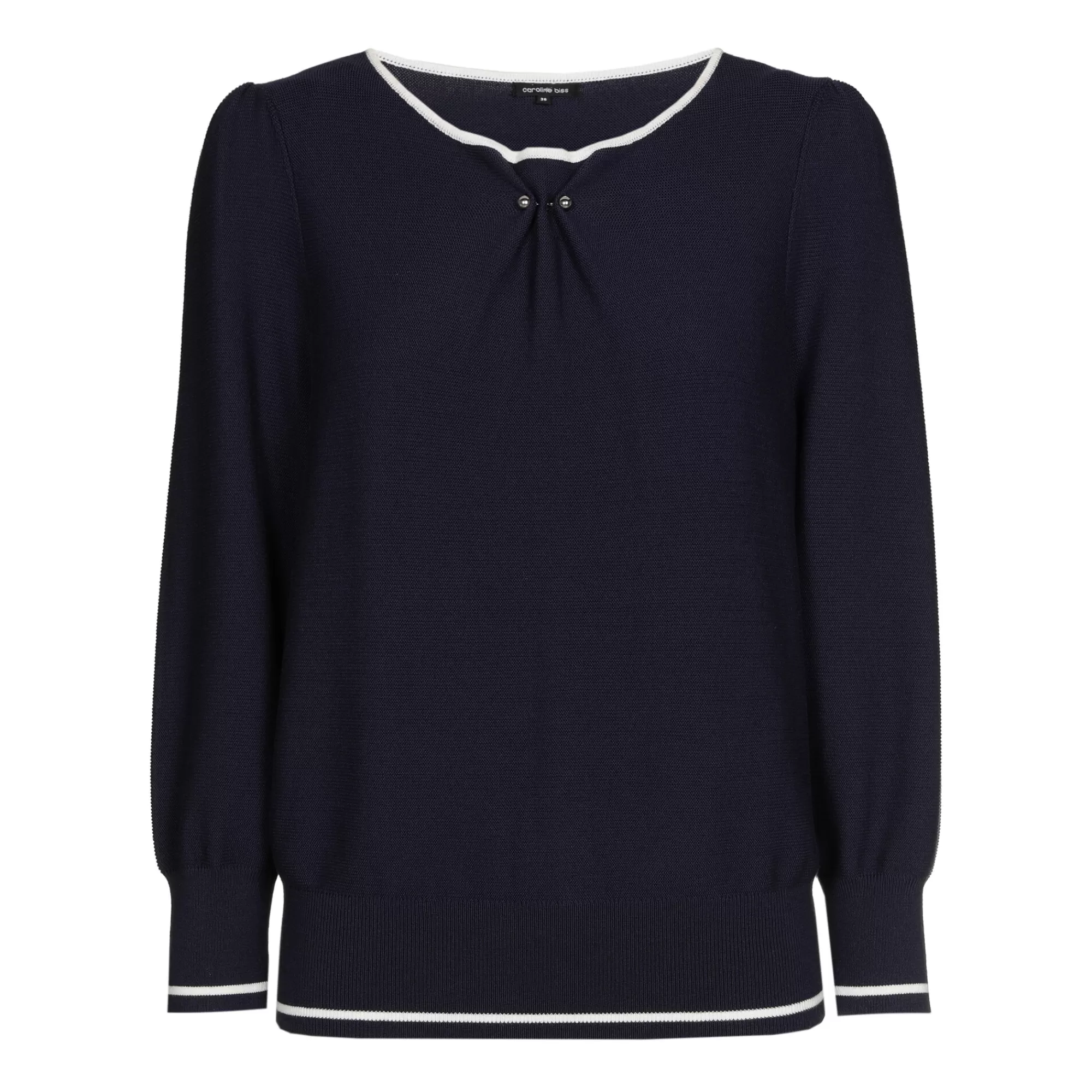 Caroline Biss Pulls*1248-21 / Fijn Gebreide Bicolor Pull