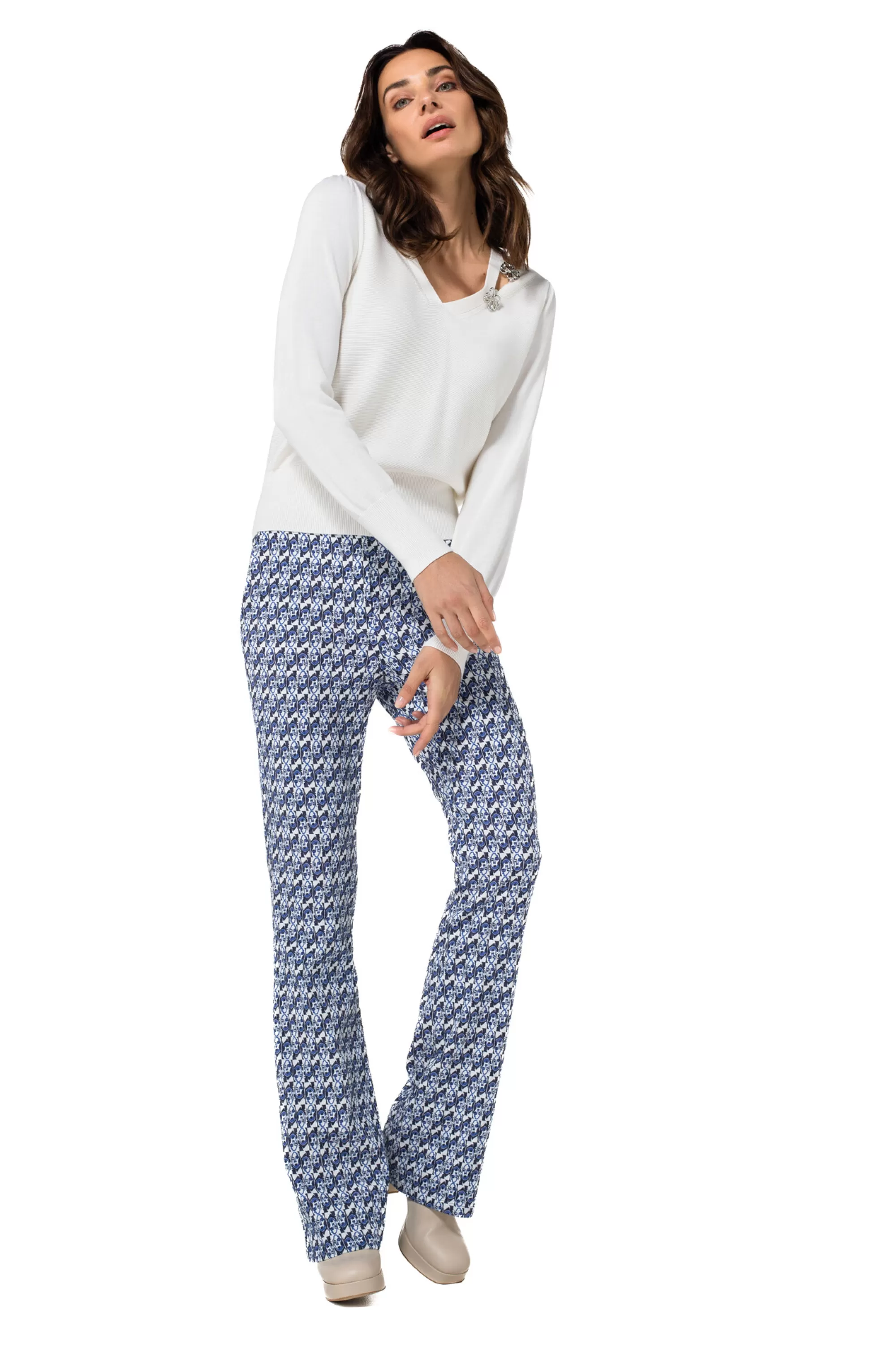 Caroline Biss Pulls*1259-91 / Fijn Gebreide Elegante Pull 2 Styles