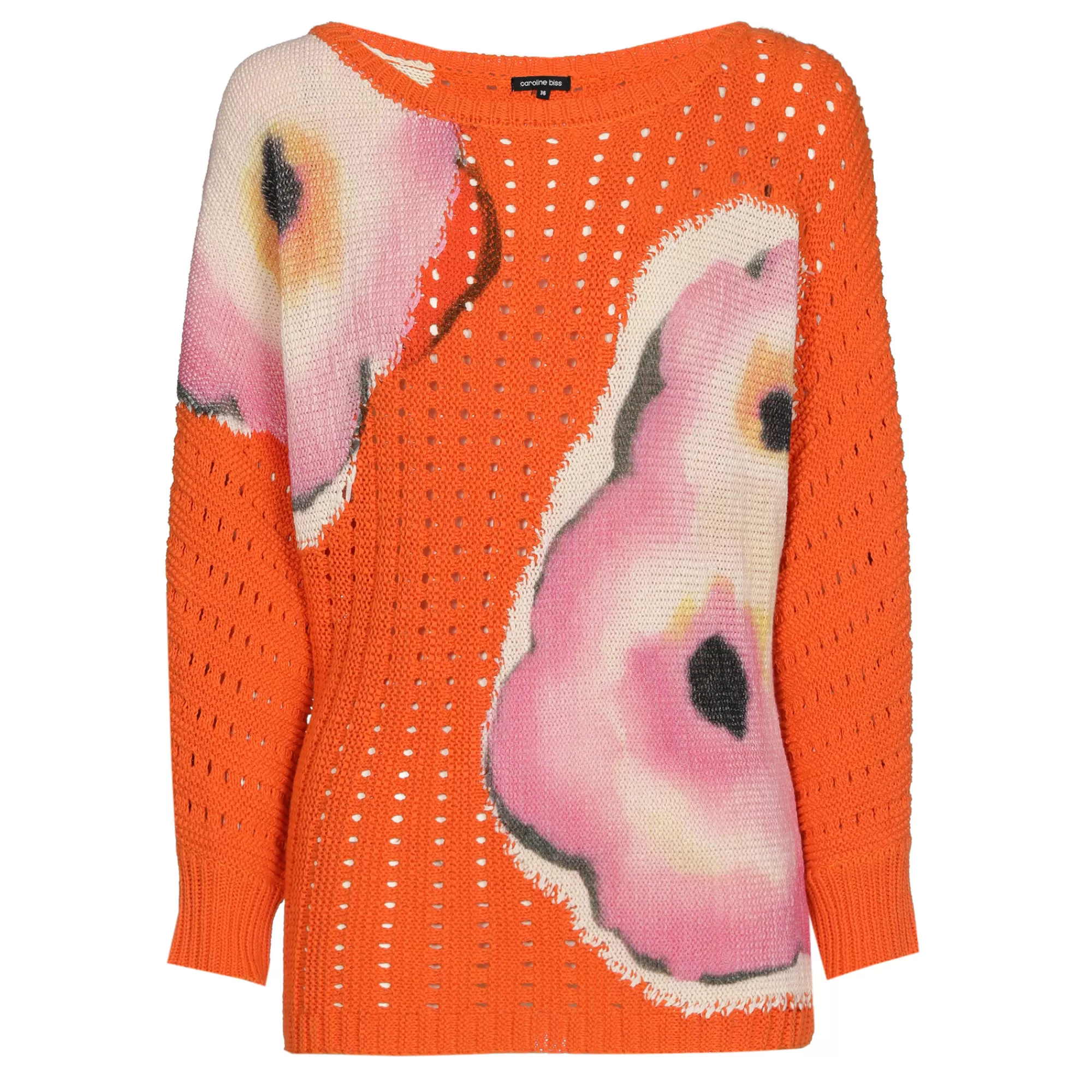 Caroline Biss Pulls*1280-69 / Los Gebreide Lange Pull Met Opdruk
