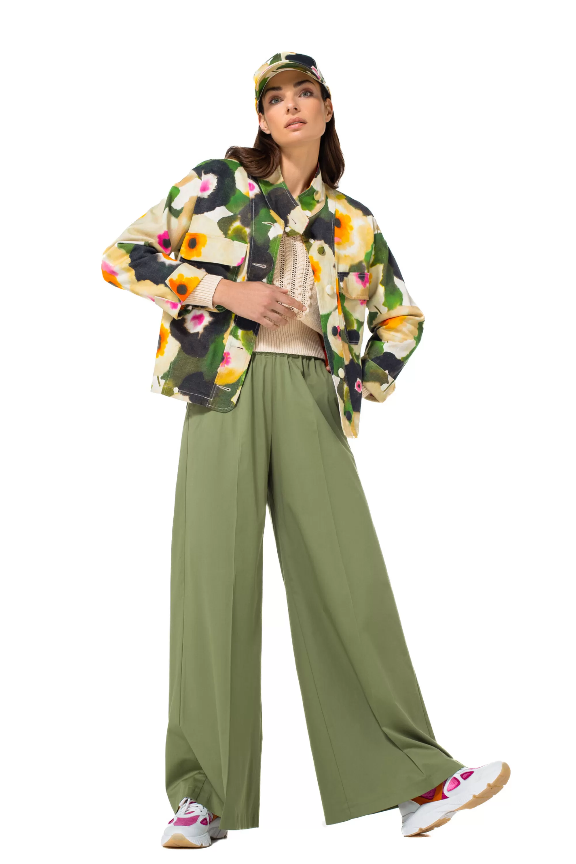 Caroline Biss Broeken*1569-60 / Comfortabele Wijde Broek In Katoen, Normal Waist