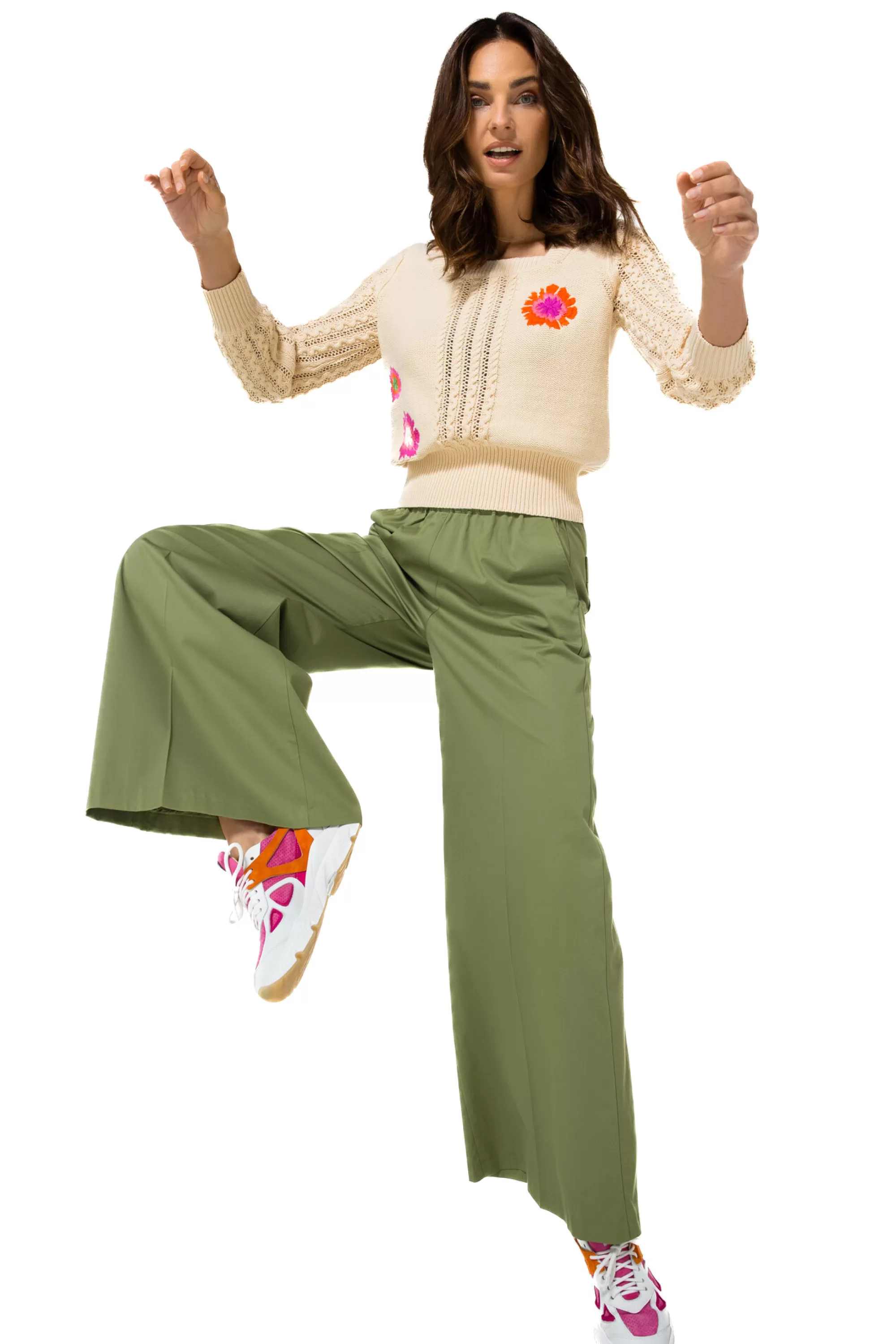 Caroline Biss Broeken*1569-60 / Comfortabele Wijde Broek In Katoen, Normal Waist