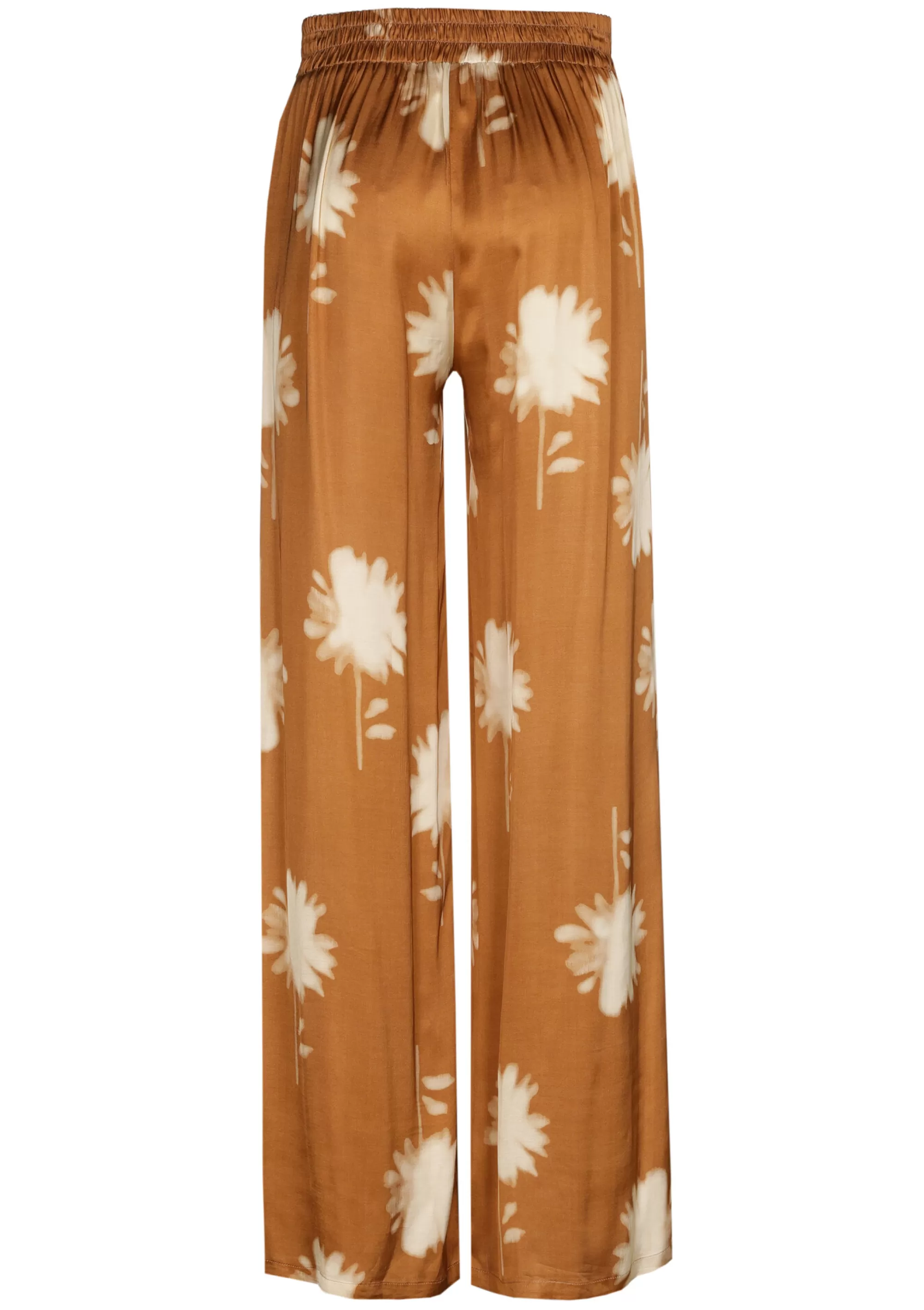 Caroline Biss Broeken*1576-32 / Soepelvallende Shiny Broek, Wijd Been, Normal Waist