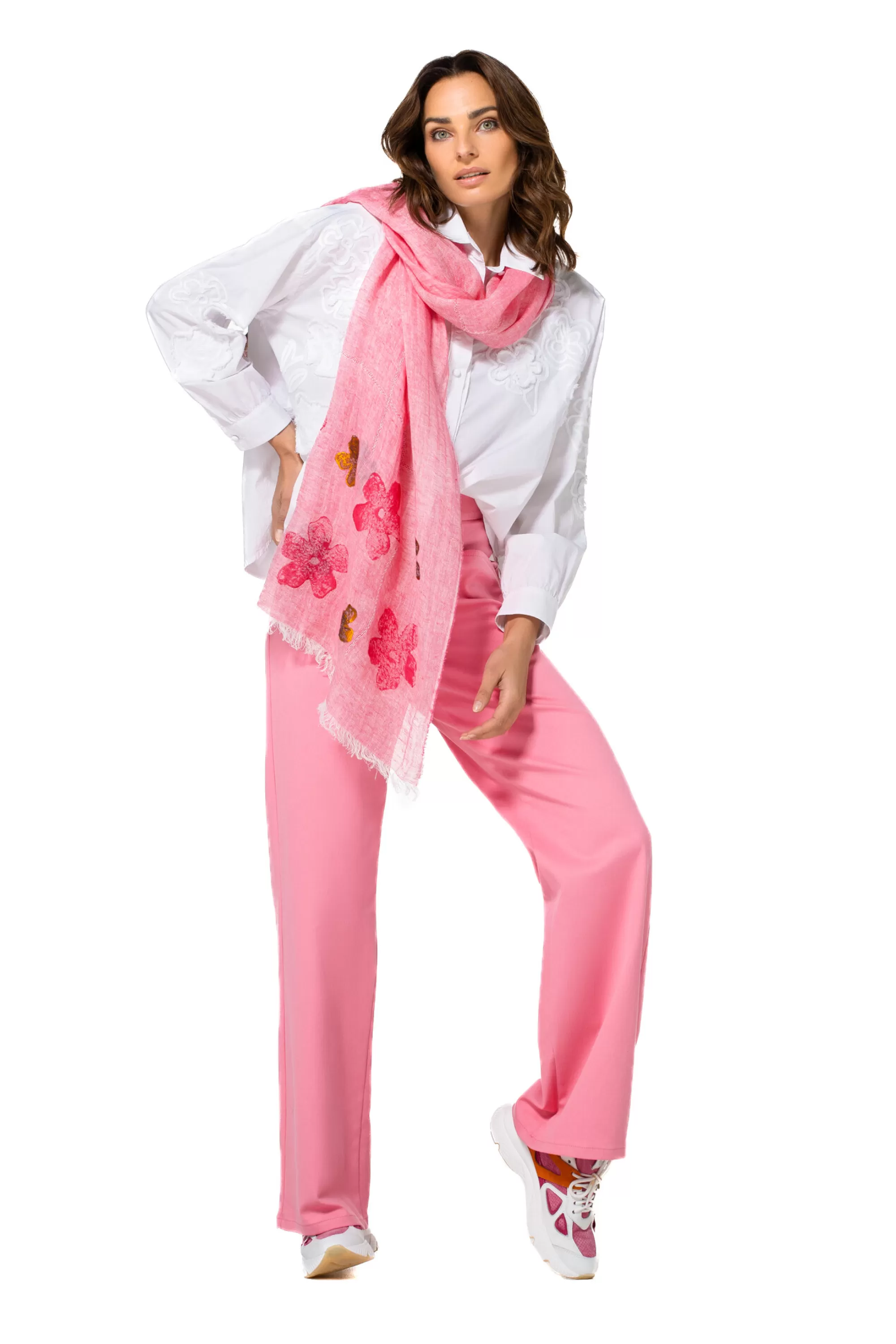 Caroline Biss Broeken*1579-71 / Comfortabele Broek In Katoen, Wijd Been, Normal Waist