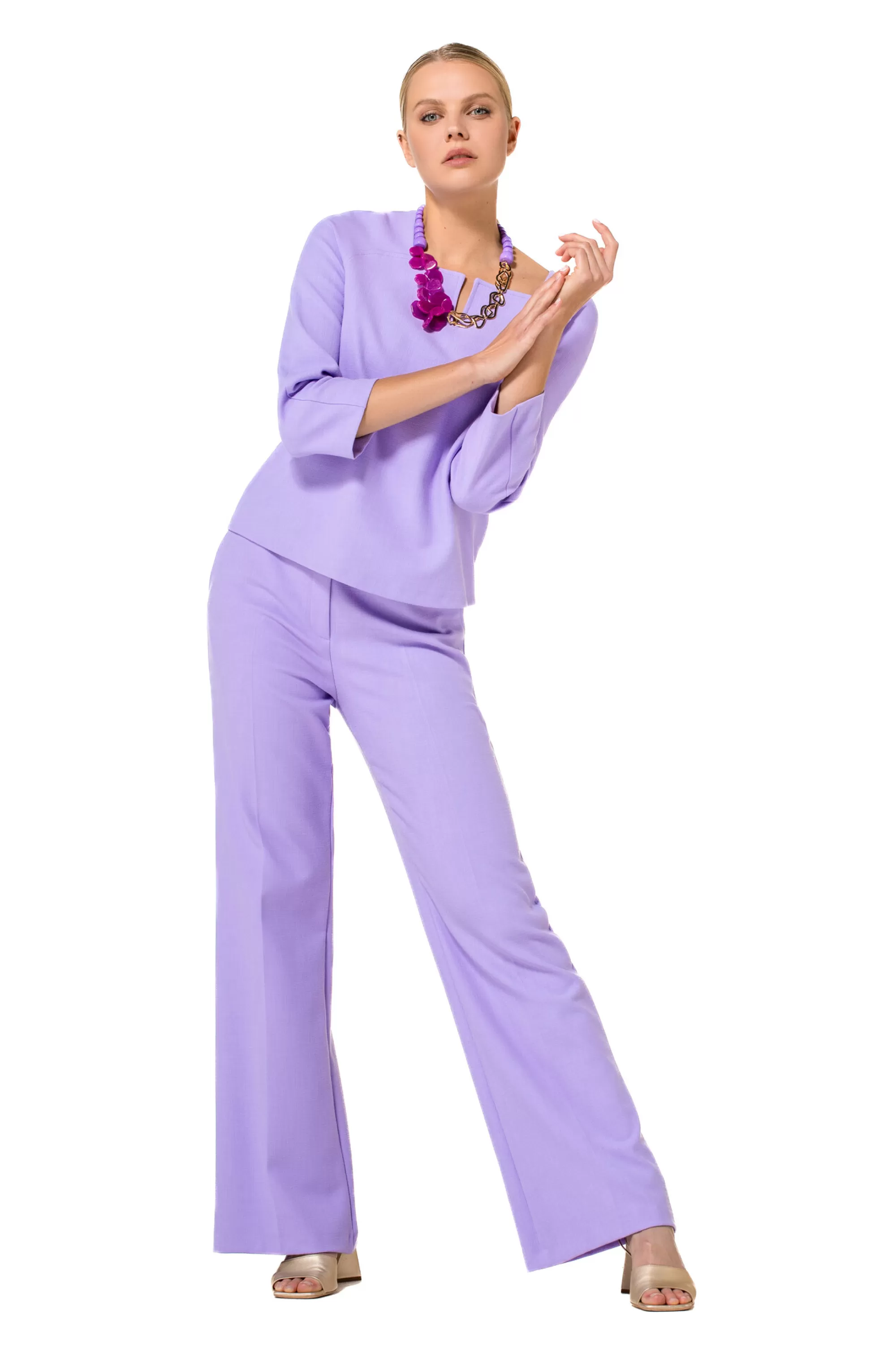 Caroline Biss Broeken*1581-46 / Comfortabele Geklede Broek, Recht Been, Normal Waist