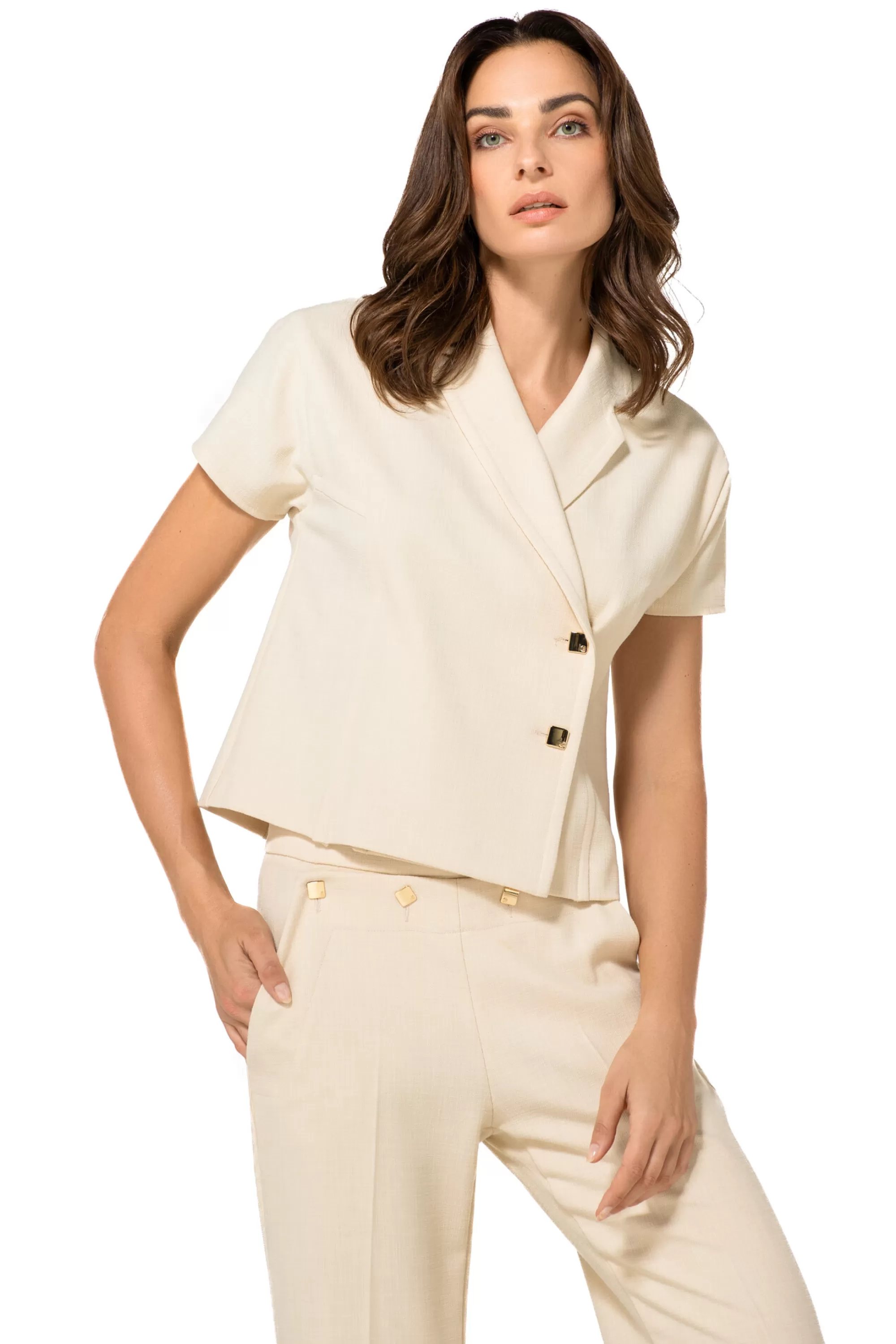 Caroline Biss Broeken*1583-34 / Comfortabele Citylook Broek, Recht Been, Normal Waist