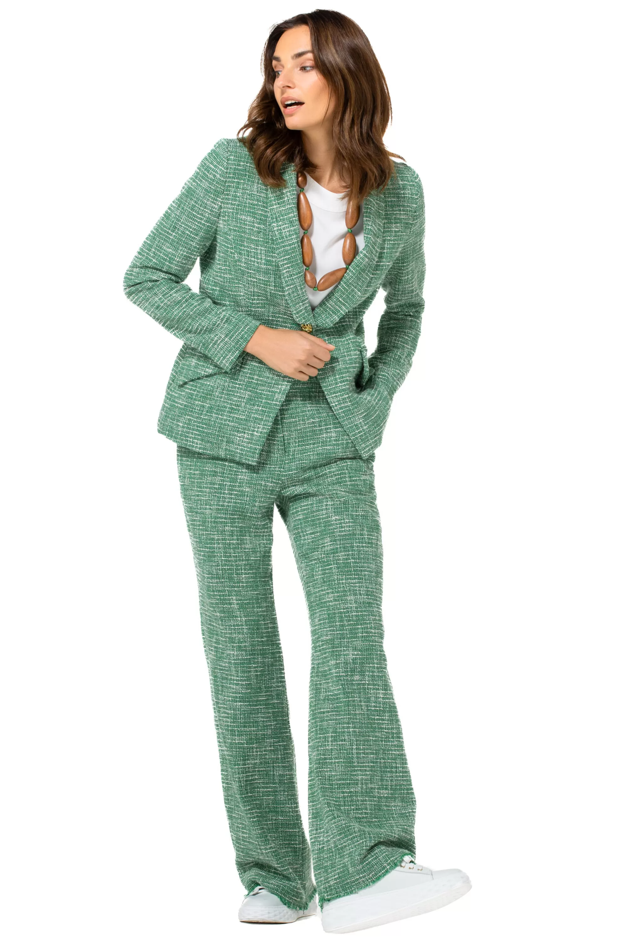 Caroline Biss Broeken*1588-62 / Broek In Fijne Bouclette, Wijd Been, Normal Waist