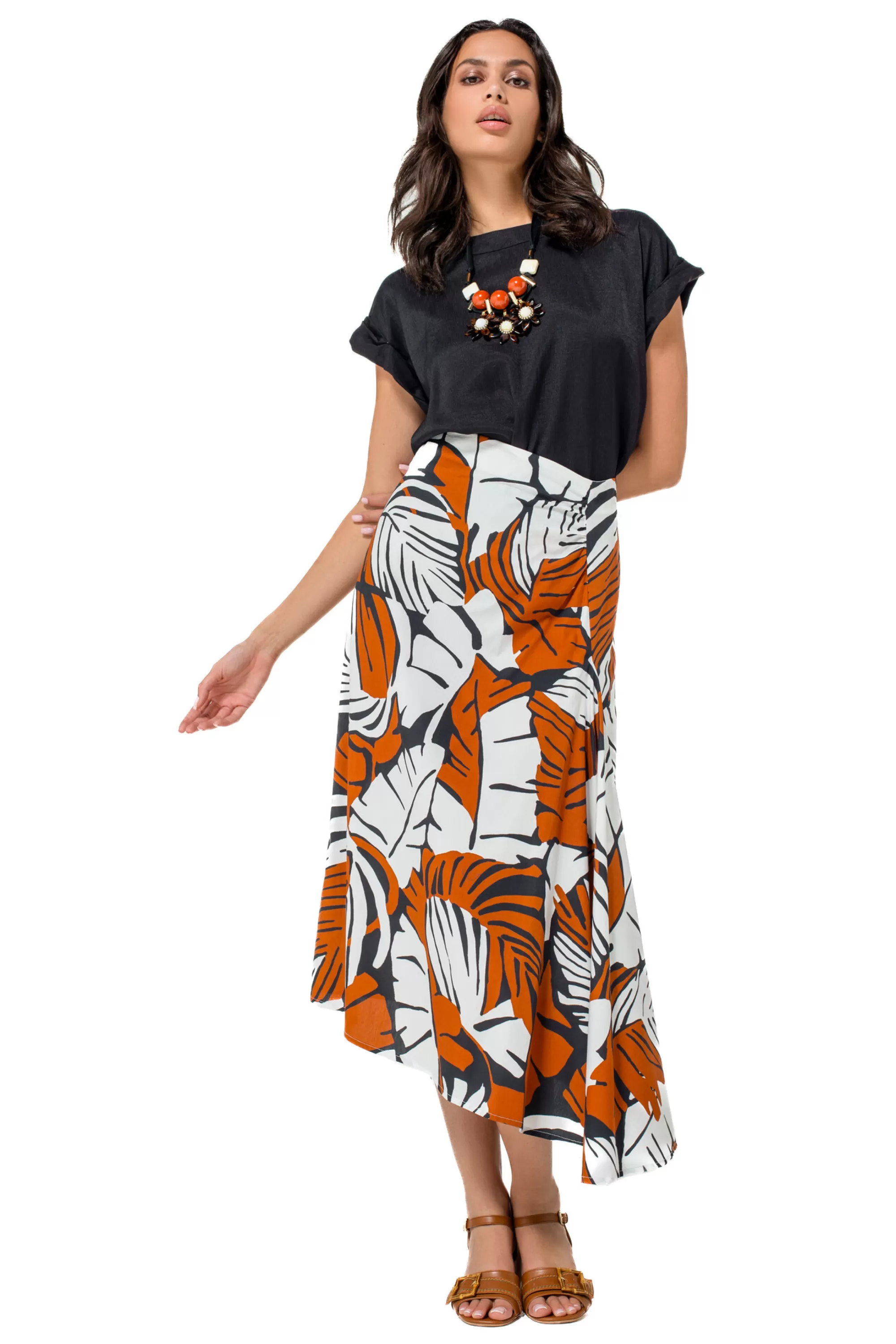 Caroline Biss Tops*1627-10 / Rechtvallende Top Met Mouweffect
