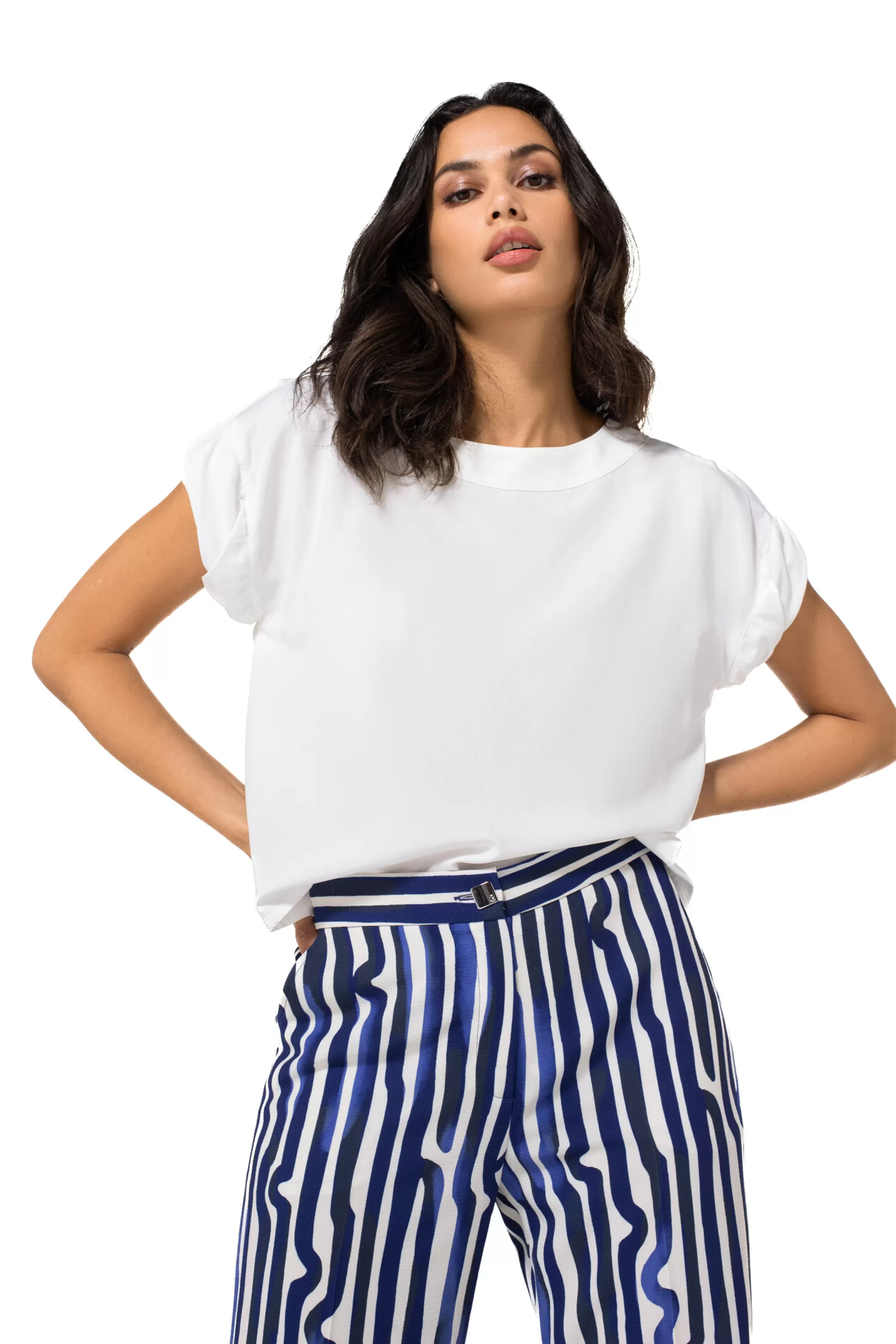 Caroline Biss Tops*1634-91 / Rechtvallende Top Met Mouweffect