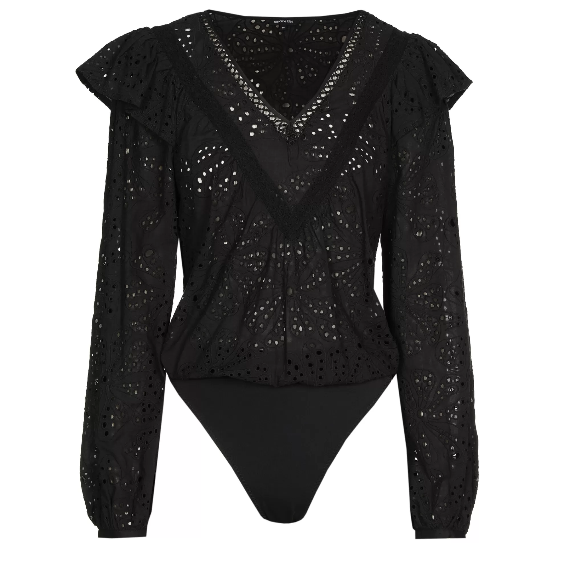 Caroline Biss Tops*1680-10 / Body Met Broderie En Schoudereffect