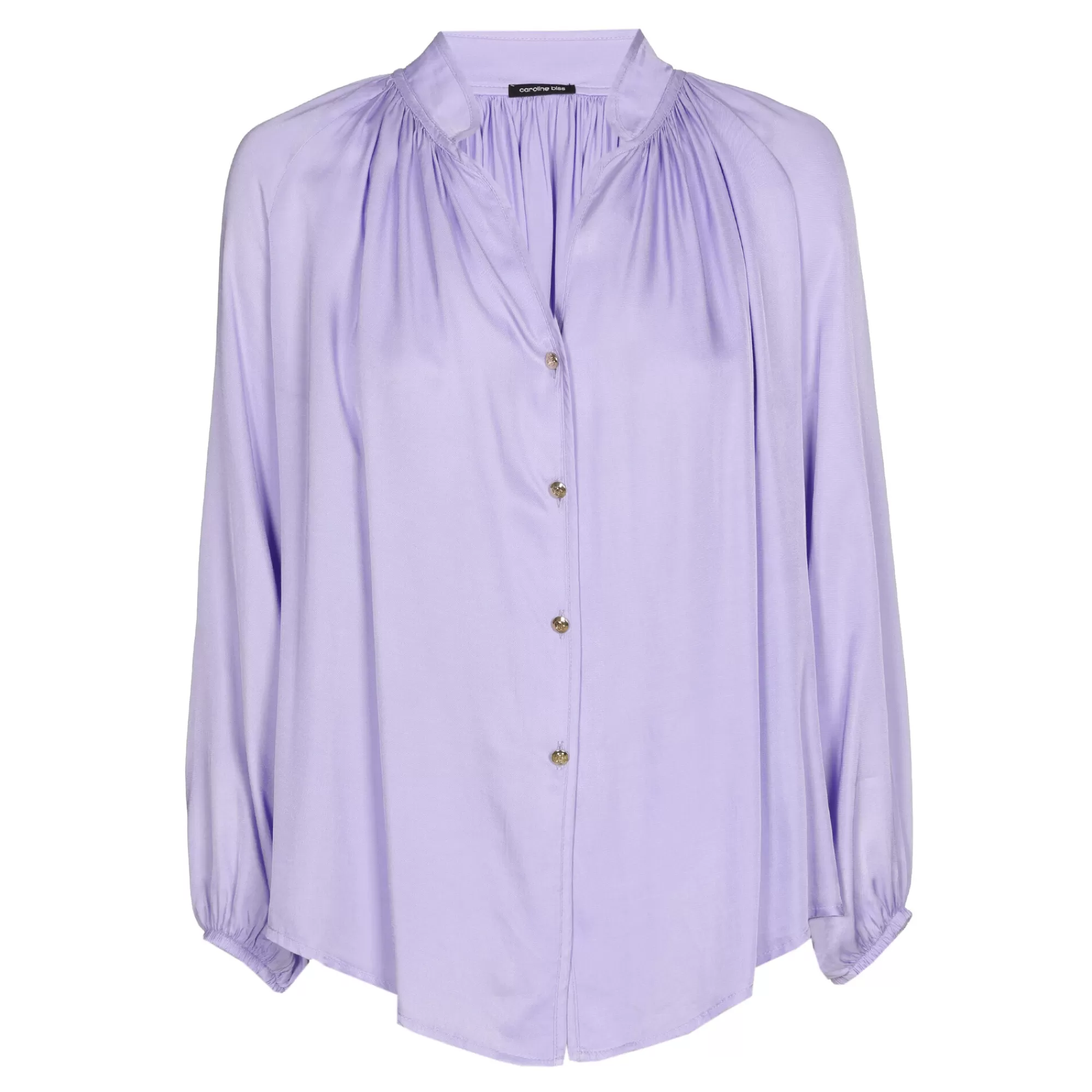 Caroline Biss Tops*1689-46 / Soepelvallende Rechte Shiny Bloes
