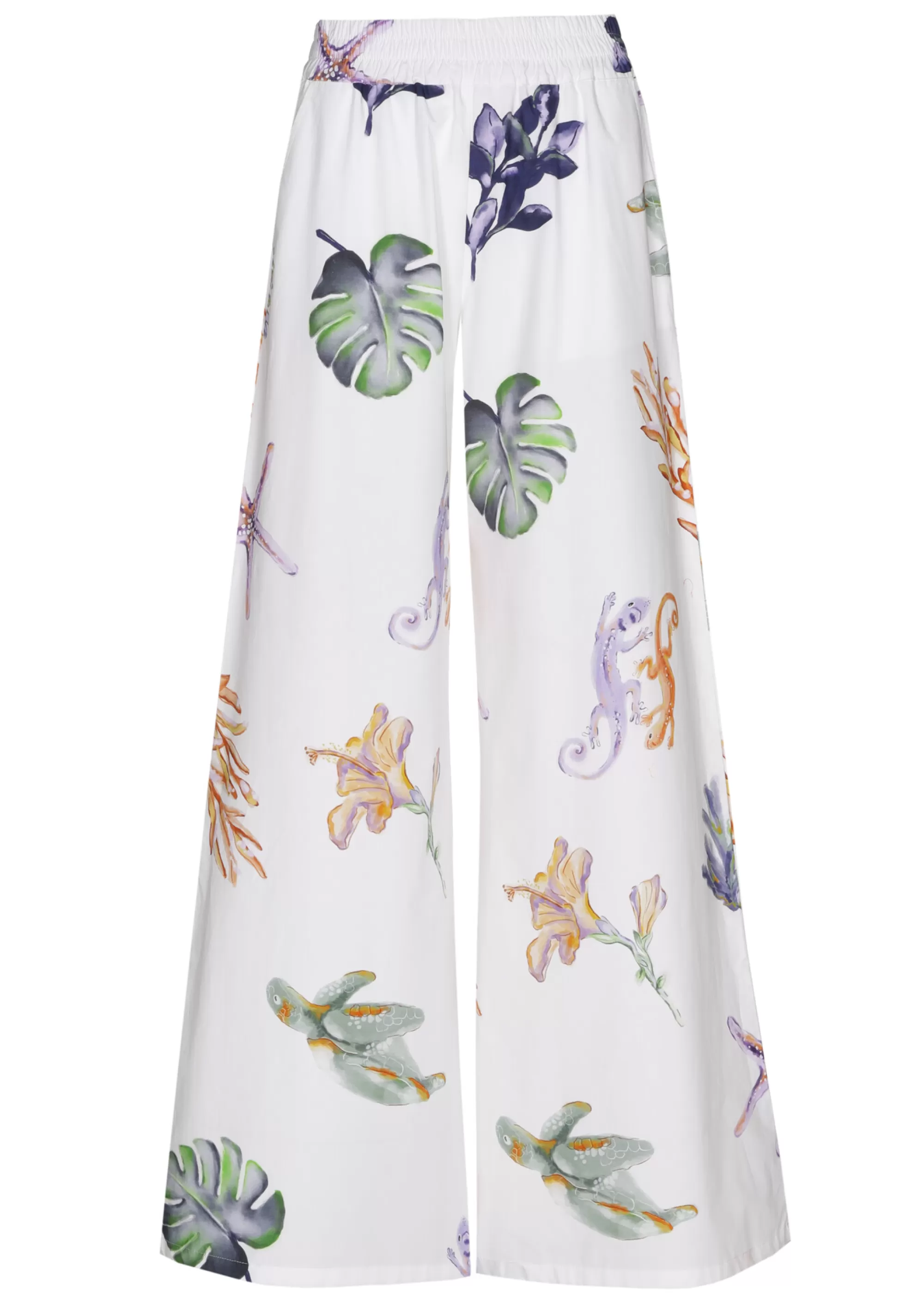 Caroline Biss Broeken*3581-69 / Comfortabele Wijde Katoenen Broek, Normal Waist