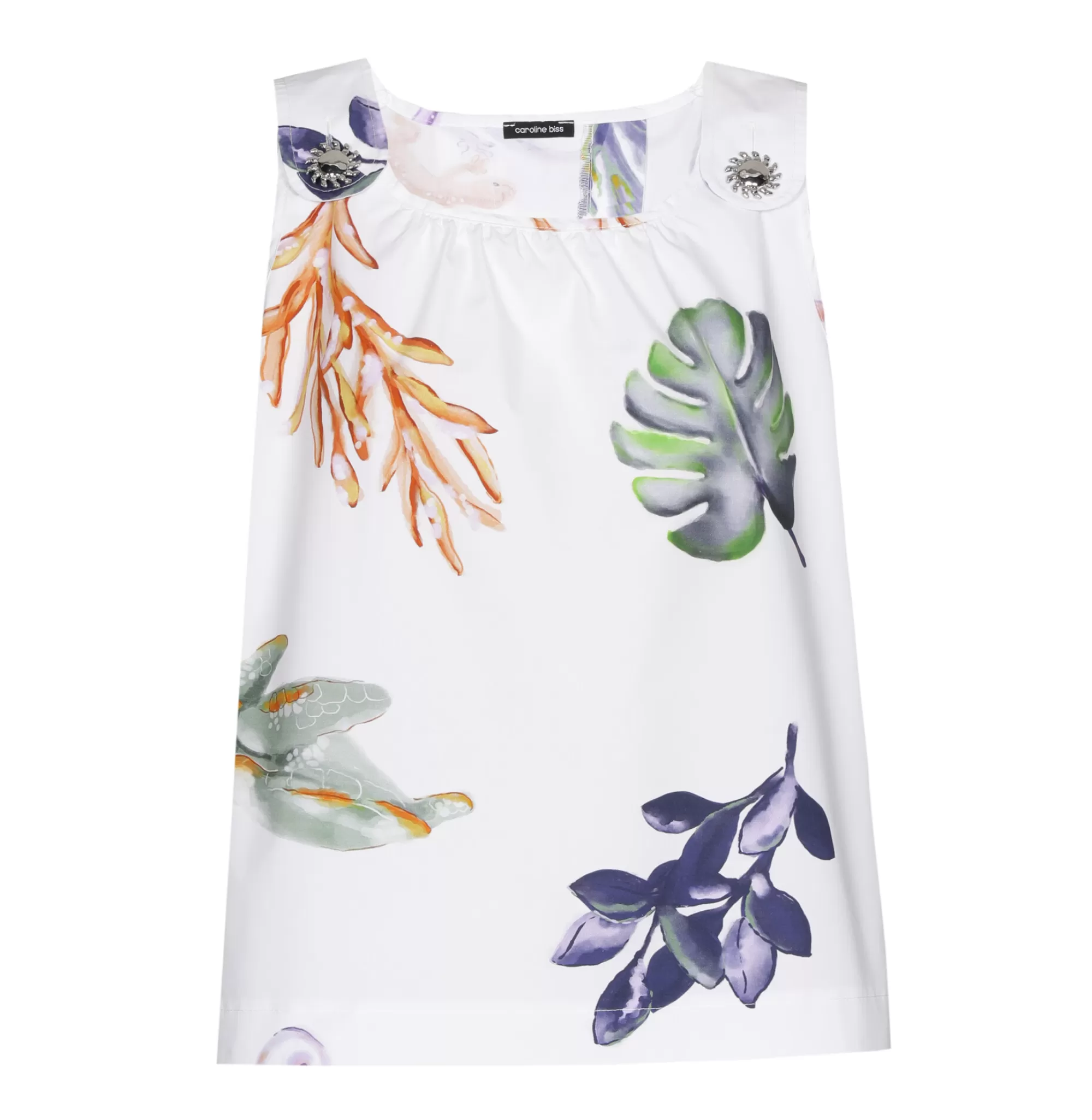 Caroline Biss Tops*3681-69 / Comfortabele Top Met Rugeffect